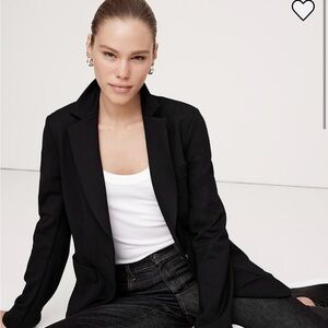 Navy Banana Republic stretch ponte blazer